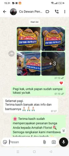 Testimonial Papan Bunga Pernikahan cigorondong