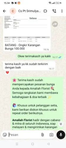 Testimonial Papan Bunga cigorondong